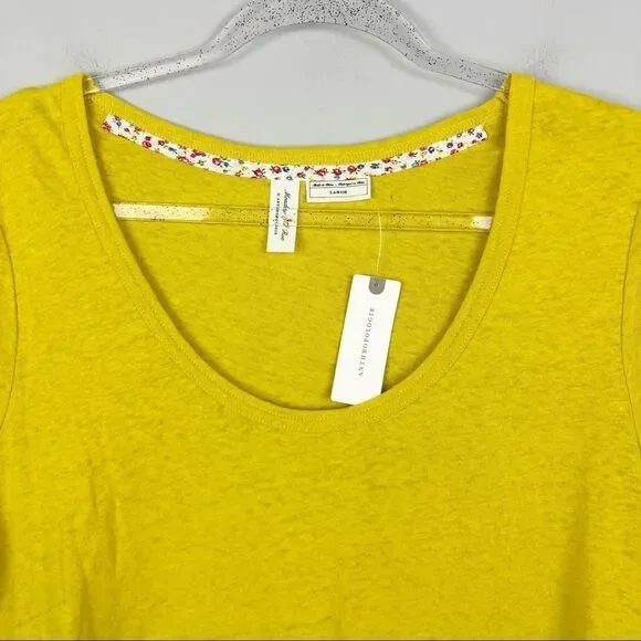 ANTHROPOLOGIE | MEADOW RUE Ravenna Yellow Shirt L - Picture 6 of 11